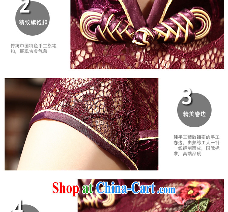 pro-am 2015 new spring and summer with high quality gold velour retro cheongsam dress improved fashion, older wedding mom with two purple 2 XL pictures, price, brand platters! Elections are good character, the national distribution, so why buy now enjoy more preferential! Health