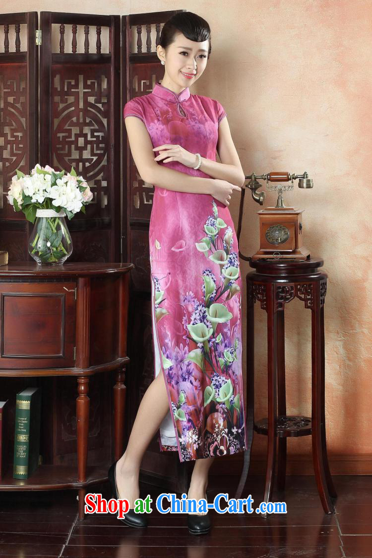 Bin Laden smoke banquet long summer dresses with new, improved Chinese qipao Tang Women's clothes, collar elegant short-sleeved long cheongsam dress as color 2XL pictures, price, brand platters! Elections are good character, the national distribution, so why buy now enjoy more preferential! Health
