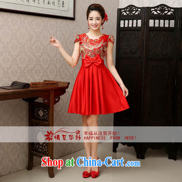 The china yarn spring 2015 short bridal improved cheongsam retro large code Chinese marriage Phoenix and peony wine dress stage red made size final pictures, price, brand platters! Elections are good character, the national distribution, so why buy now enjoy more preferential! Health