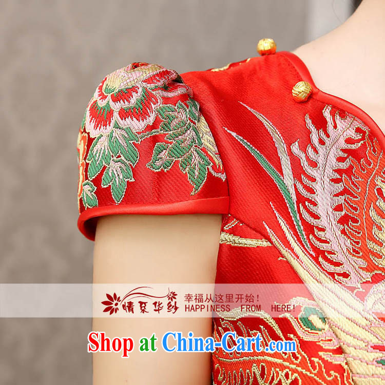 The china yarn spring 2015 short bridal improved cheongsam retro large code Chinese marriage Phoenix and peony wine dress stage red made size final pictures, price, brand platters! Elections are good character, the national distribution, so why buy now enjoy more preferential! Health