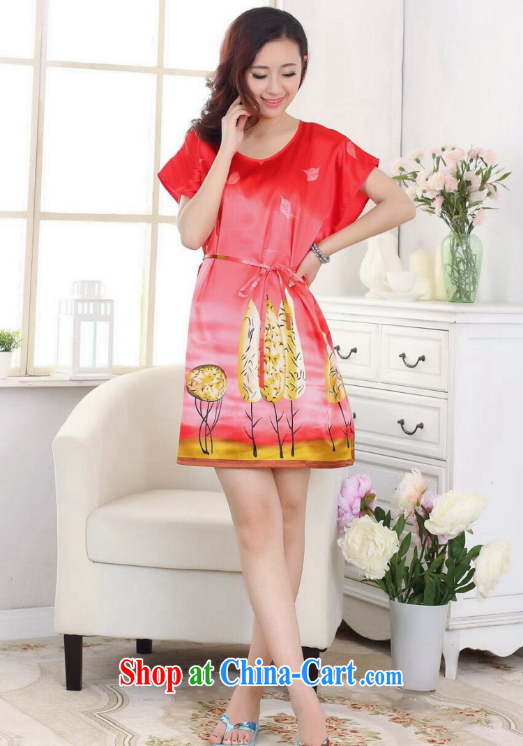 Bin Laden smoke summer new female Chinese Robes round-collar, with a short-sleeved stamp damask clothes dresses pajamas as the color code pictures, price, brand platters! Elections are good character, the national distribution, so why buy now enjoy more preferential! Health