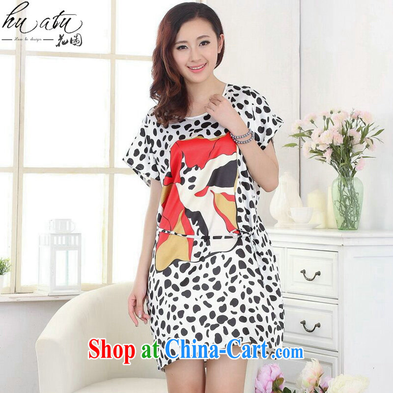 spend the summer new female Chinese bathrobe round-collar embossed Leopard loose emulation, short-sleeved dresses pajamas as the color code, spend figure, and shopping on the Internet