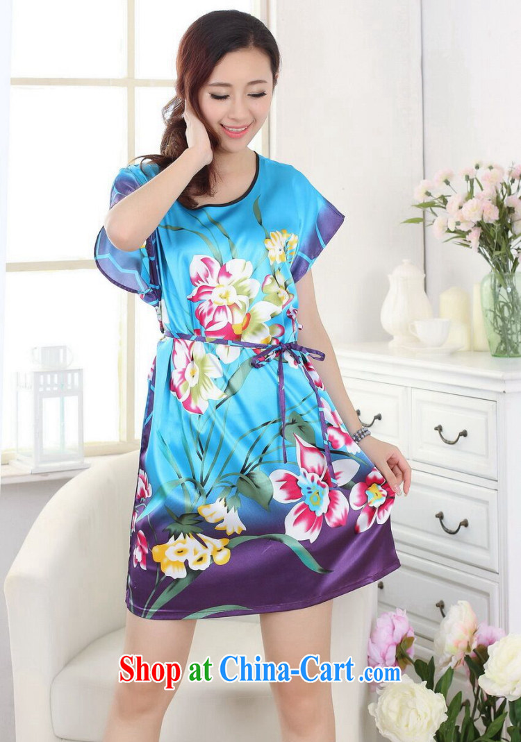 Take the Tang with bathrobe pajamas summer wear new clothes with a hand-painted loose-tang fitted dress short-sleeved gown - F yellow are code pictures, price, brand platters! Elections are good character, the national distribution, so why buy now enjoy more preferential! Health