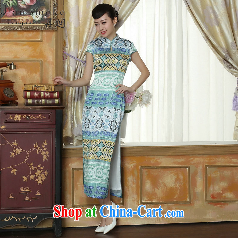 Dan smoke summer dresses Chinese New female Chinese improved retro, for national wind elegant banquet long cheongsam dress such as the color 2 XL, Bin Laden smoke, shopping on the Internet