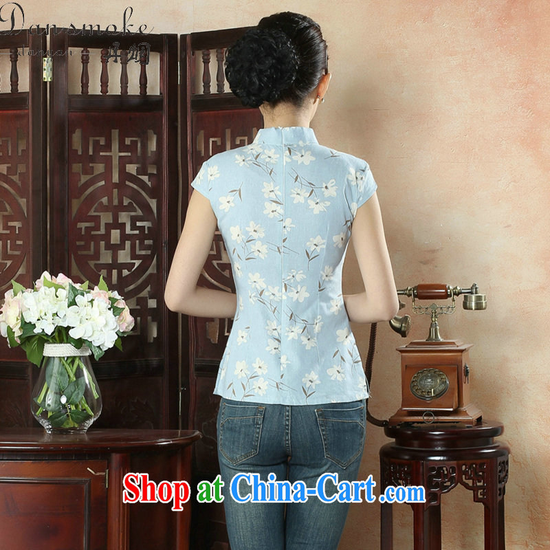 Dan smoke-free summer new cheongsam shirt Tang Women's clothes Chinese improved, for literary and artistic light short-sleeved, Tang replace such as the color 2 XL, Bin Laden smoke, shopping on the Internet