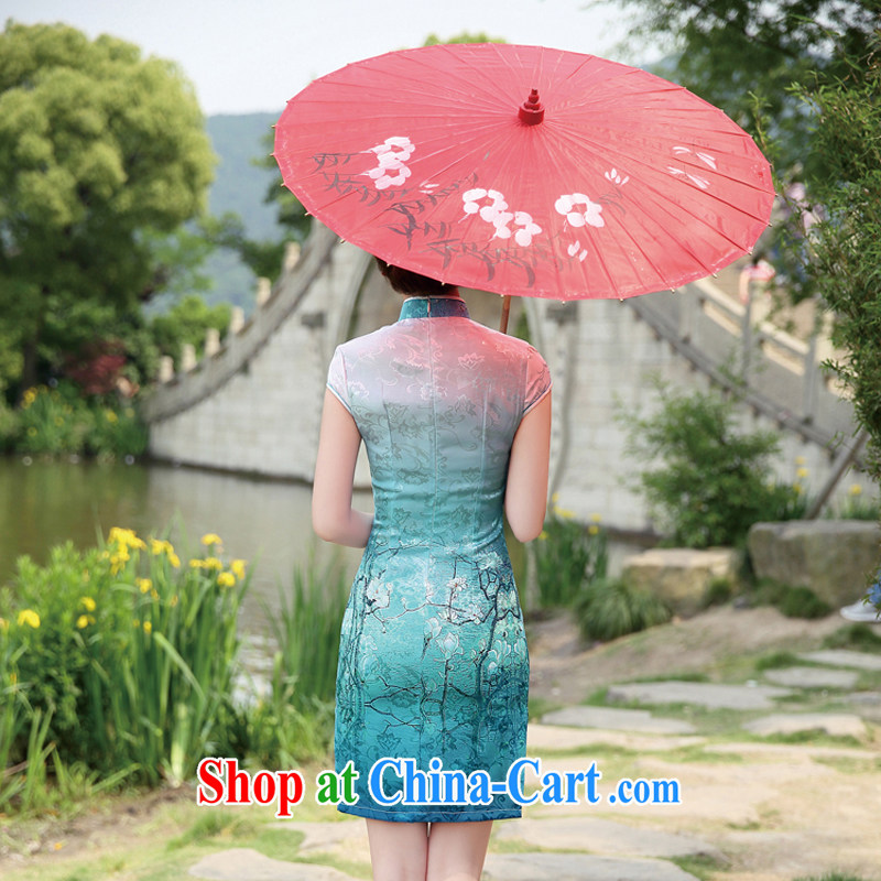 2015 new summer wear cheongsam dress improved stylish everyday floral Ethnic Wind elegant low-power on the truck cheongsam dress 8892 container take XL, Elizabeth, (SHAJINI), shopping on the Internet