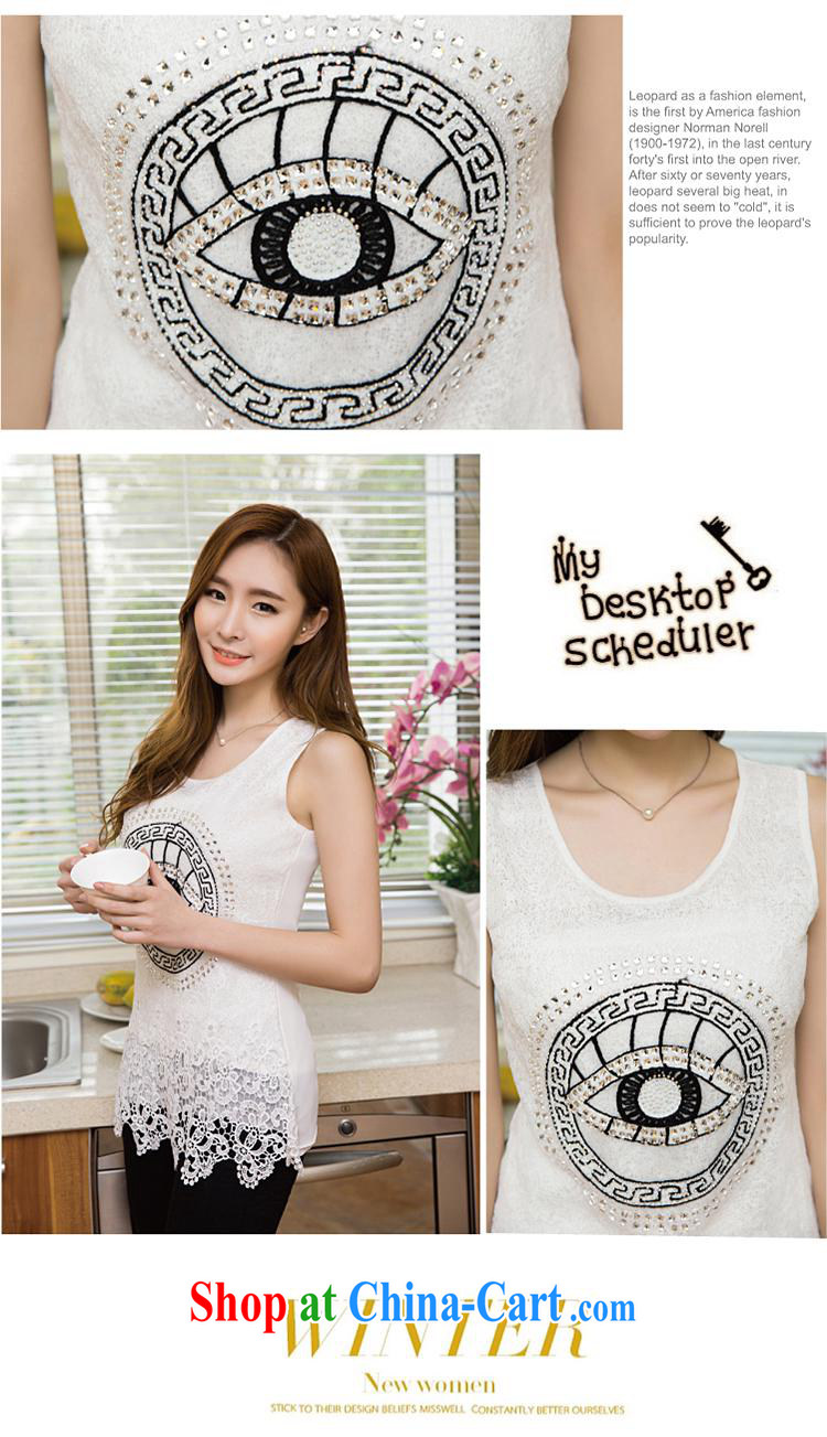 Ya-ting store summer 2015 new blouses sleeveless lace solid shirt female Korean version, long, cultivating embroidered panels drill vest white L pictures, price, brand platters! Elections are good character, the national distribution, so why buy now enjoy more preferential! Health