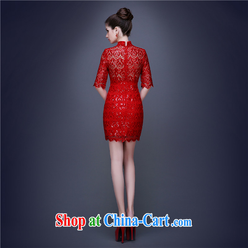 The Champs Elysees, as soon as possible, short, cultivating Chinese bridal dresses summer red wedding toast serving evening cuff in improved fashion dresses wedding dresses skirt red XL, Hong Kong, Seoul, and shopping on the Internet