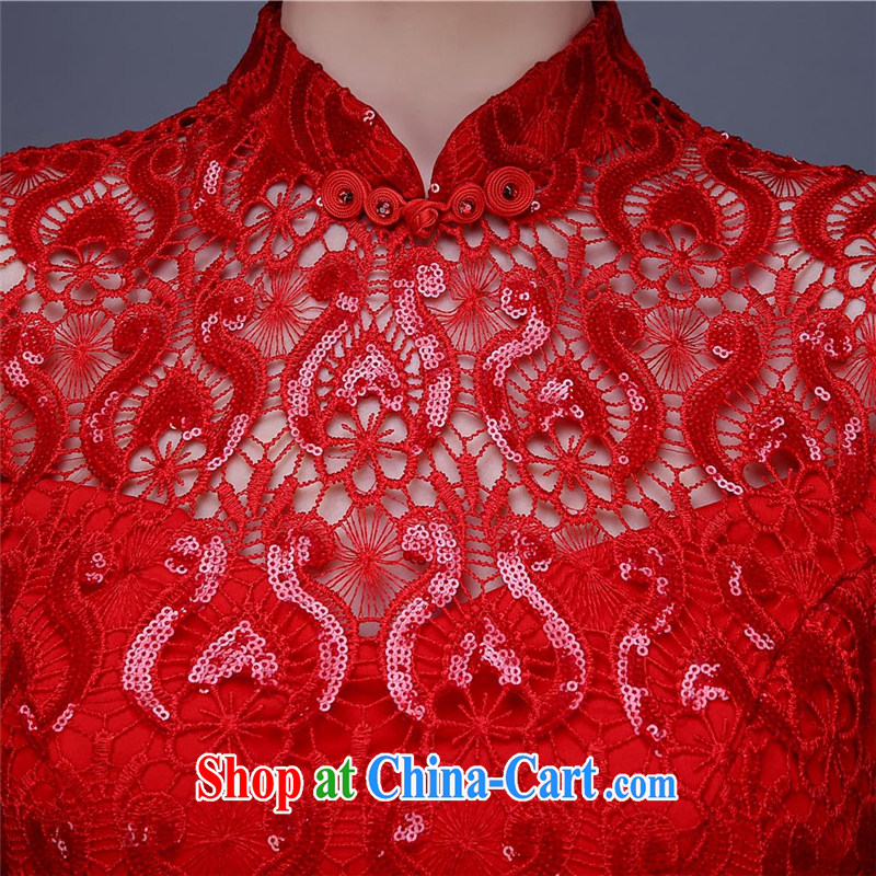 The Champs Elysees, as soon as possible, short, cultivating Chinese bridal dresses summer red wedding toast serving evening cuff in improved fashion dresses wedding dresses skirt red XL, Hong Kong, Seoul, and shopping on the Internet
