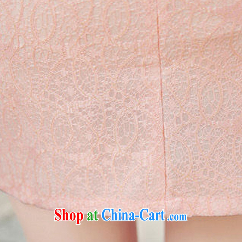 2015 new, Mr Ronald ARCULLI, decorated in the waist short-sleeved dress elegant lace cheongsam package and 8877 blue XXL, Elizabeth Gil (SHAJINI), online shopping