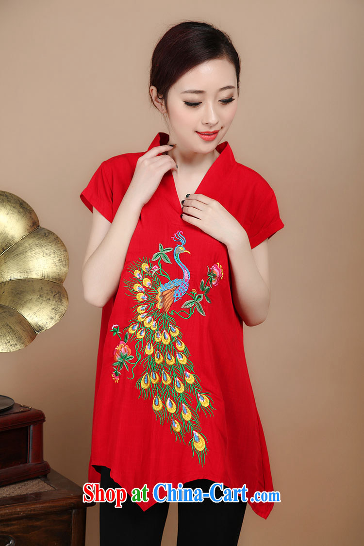 2015 summer new loose the Code, older women with cotton embroidery, Long Tang with T-shirt pants sell multi-color optional red T-shirt XL pictures, price, brand platters! Elections are good character, the national distribution, so why buy now enjoy more preferential! Health