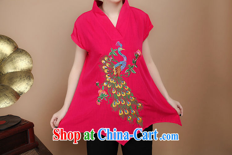 2015 summer new loose the Code, older women with cotton embroidery, Long Tang with T-shirt pants sell multi-color optional red T-shirt XL pictures, price, brand platters! Elections are good character, the national distribution, so why buy now enjoy more preferential! Health