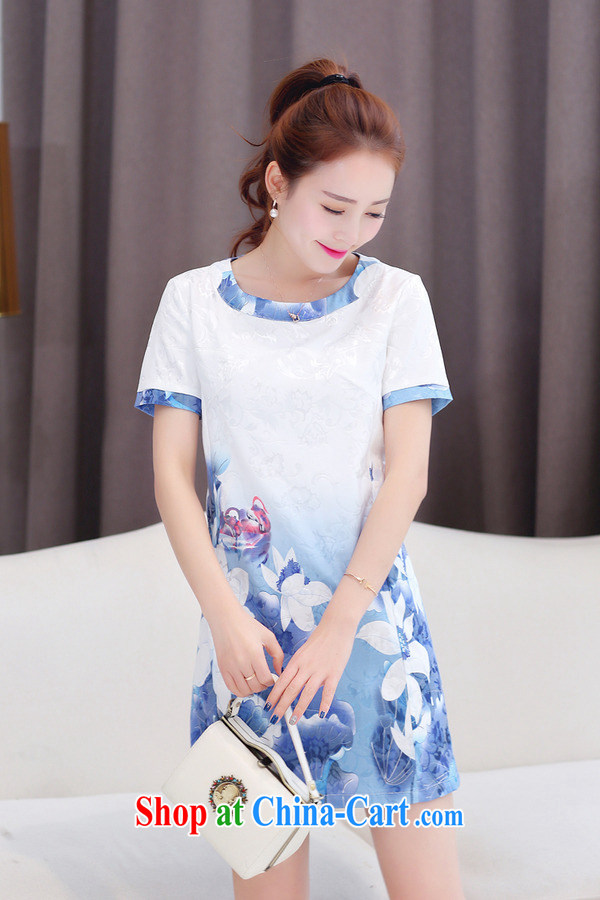 The Scent of Summer 2015 new sweet flouncing stamp with cultivating cheongsam dress female Green M pictures, price, brand platters! Elections are good character, the national distribution, so why buy now enjoy more preferential! Health
