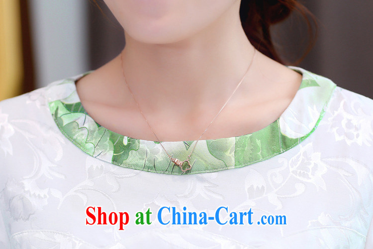 The Scent of Summer 2015 new sweet flouncing stamp with cultivating cheongsam dress female Green M pictures, price, brand platters! Elections are good character, the national distribution, so why buy now enjoy more preferential! Health