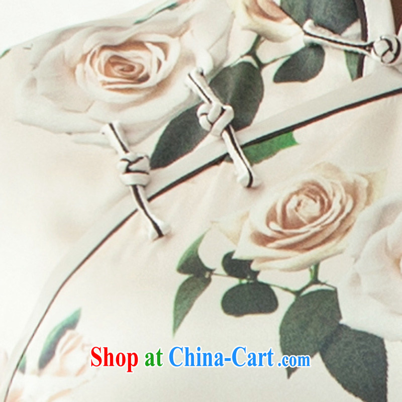 once and for all and fatally jealous poetry about silk long cheongsam improved summer 2015 new spring of Korea cheongsam dress everyday white XL, fatally jealous once and for all, and, on-line shopping