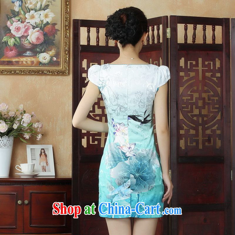 Floor is floor Lady Jane, Tang with improved cheongsam cheongsam dress summer elegant and stylish beauty dresses picture color 2 XL, floor is still building, and shopping on the Internet