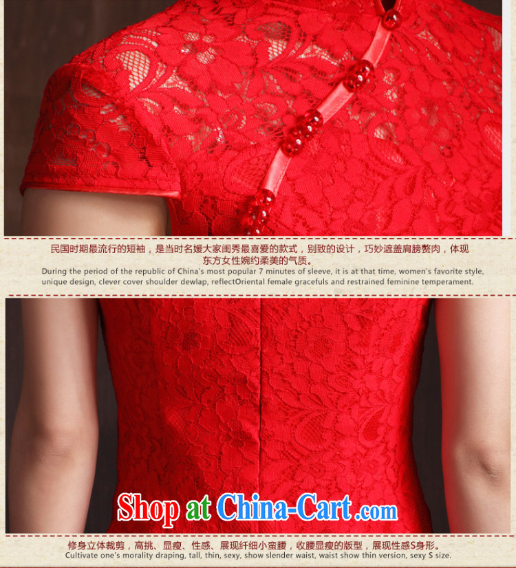 2014 summer retro lace bridal dresses wedding red short lace dresses bridal short dress red 2 XL pictures, price, brand platters! Elections are good character, the national distribution, so why buy now enjoy more preferential! Health