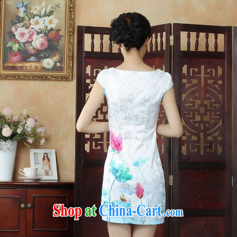 Floor is still building summer antique Chinese Chinese cheongsam dress summer improved stylish dresses dress picture color 2 XL, property is still property, shopping on the Internet