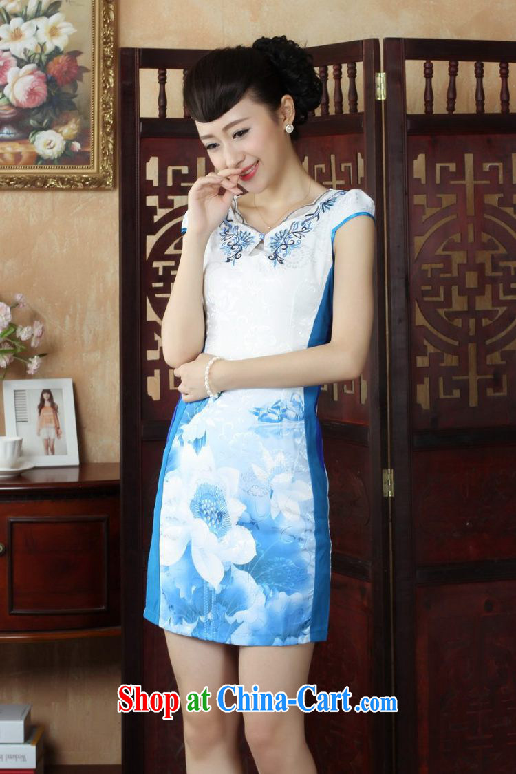 Floor is Floor Chinese Wind and stylish with lotus cheongsam dress retro summer Chinese Lotus dress dress picture color 2 XL pictures, price, brand platters! Elections are good character, the national distribution, so why buy now enjoy more preferential! Health