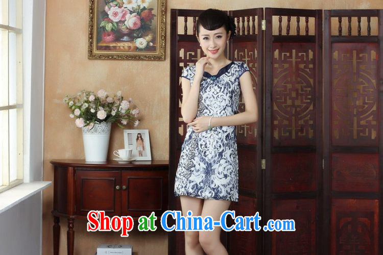 Floor is floor, Lace Embroidery style improved cheongsam dress Chinese Dress summer graphics thin daily short cheongsam picture color M pictures, price, brand platters! Elections are good character, the national distribution, so why buy now enjoy more preferential! Health