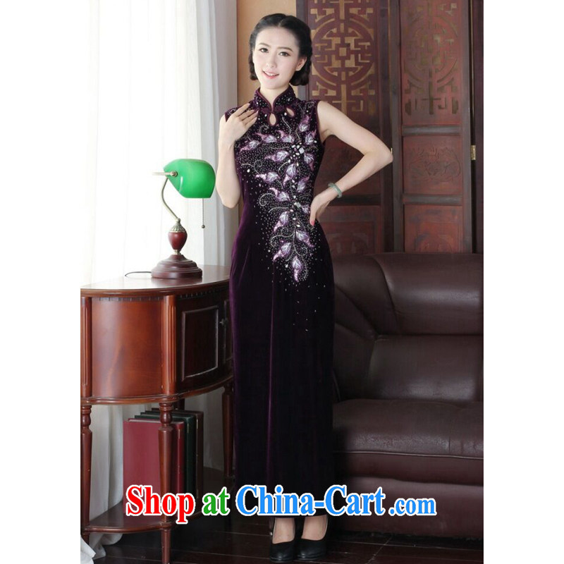 Take the Tang-style dresses summer girls with improved version, how long the forklift truck, wool embroidered manually staple Pearl banquet long robes such as Map Color 2 XL, figure, and shopping on the Internet