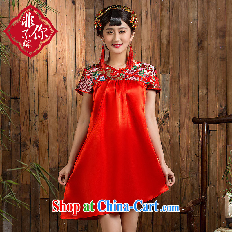 Non-you don't marry spring 2015 new bride improved maternal cheongsam dress code the toast served thick MM wedding dress red 2 XL