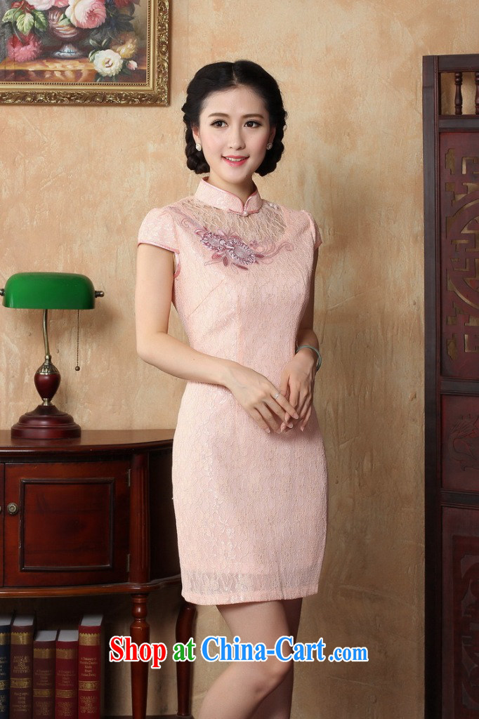 Bin Laden smoke cheongsam dress dresses new Chinese, for summer embroidered stylish lace short cheongsam qipao improvements such as the color 2 XL pictures, price, brand platters! Elections are good character, the national distribution, so why buy now enjoy more preferential! Health