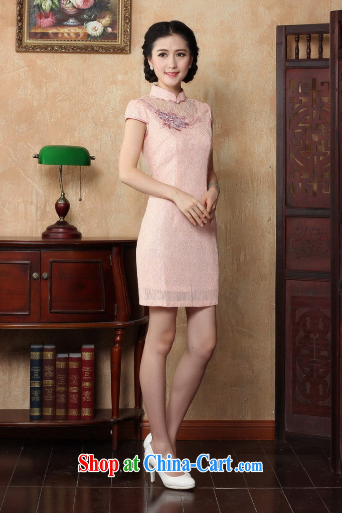 Bin Laden smoke cheongsam dress dresses new Chinese, for summer embroidered stylish lace short cheongsam qipao improvements such as the color 2 XL pictures, price, brand platters! Elections are good character, the national distribution, so why buy now enjoy more preferential! Health