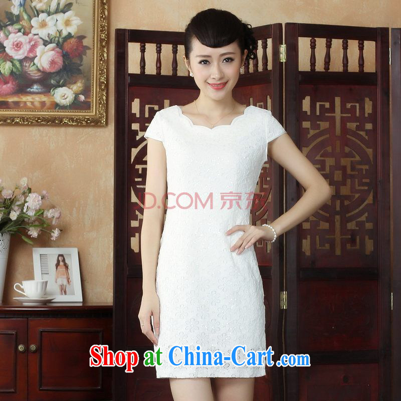 Nigeria, the cheongsam Ms. Tang with lace cheongsam dress stylish daily short cheongsam dress, picture color XXL, Nigeria, and, shopping on the Internet