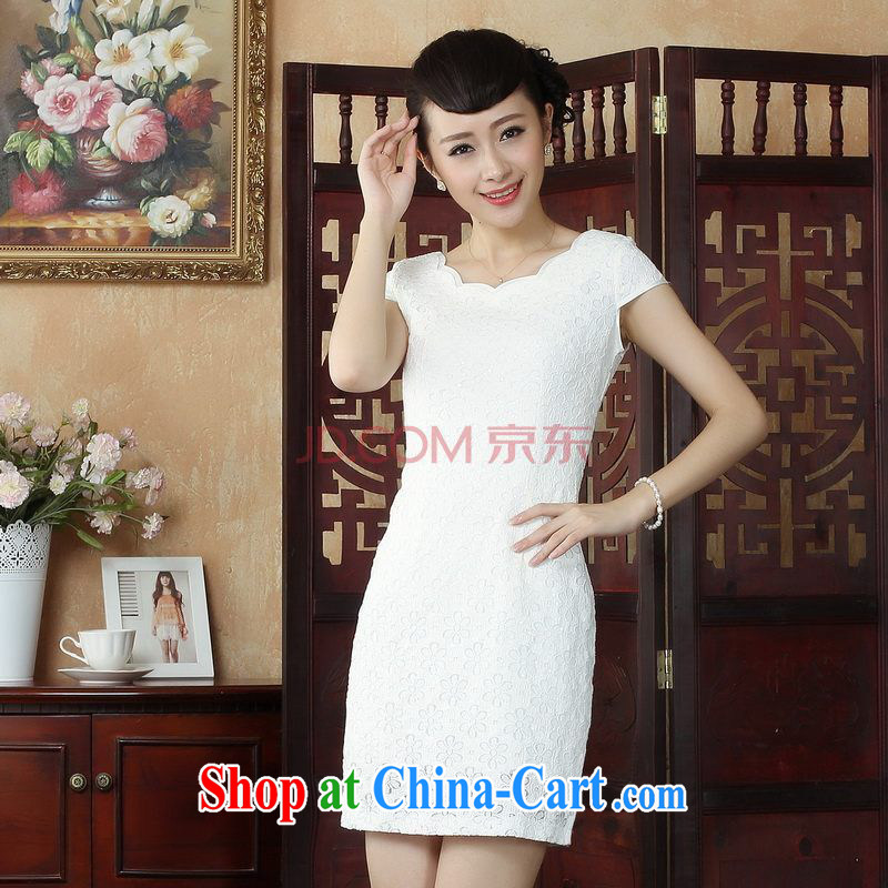 Nigeria, the cheongsam Ms. Tang with lace cheongsam dress stylish daily short cheongsam dress, picture color XXL, Nigeria, and, shopping on the Internet