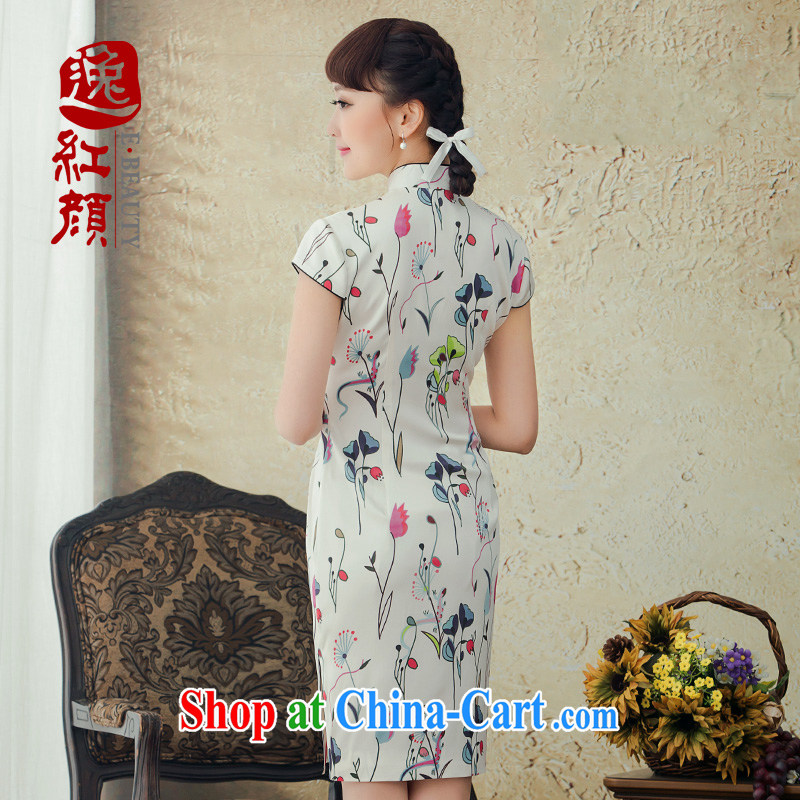 proverbial hero once and for all, Chun silk improved and the relatively short summer dresses 2015 new spring of Korea cheongsam dress everyday white XL, fatally jealous once and for all, and, on-line shopping