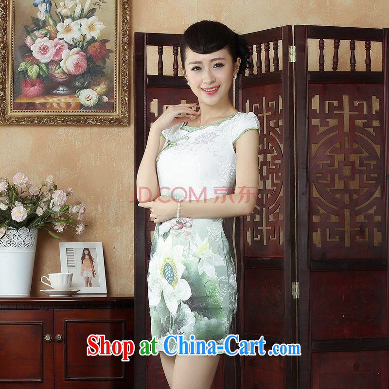 Nigeria, Ms. the cheongsam Chinese dresses Chinese Wind and stylish improvements I should be grateful if you green cheongsam dress picture color XXL, Nigeria, and, shopping on the Internet
