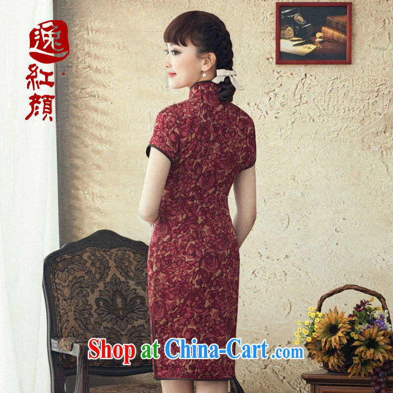 once and for all birds fatally jealous sound silk improved short dresses 2015 New Spring Summer Day Korea cheongsam dress scarlet 2XL, fatally jealous once and for all, and, on-line shopping
