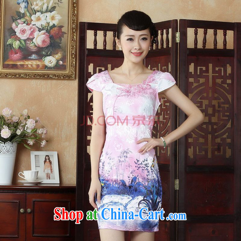 Nigeria, the cheongsam Chinese dresses summer elegant refined embroidery cheongsam dress picture color XL, Nigeria, and, shopping on the Internet