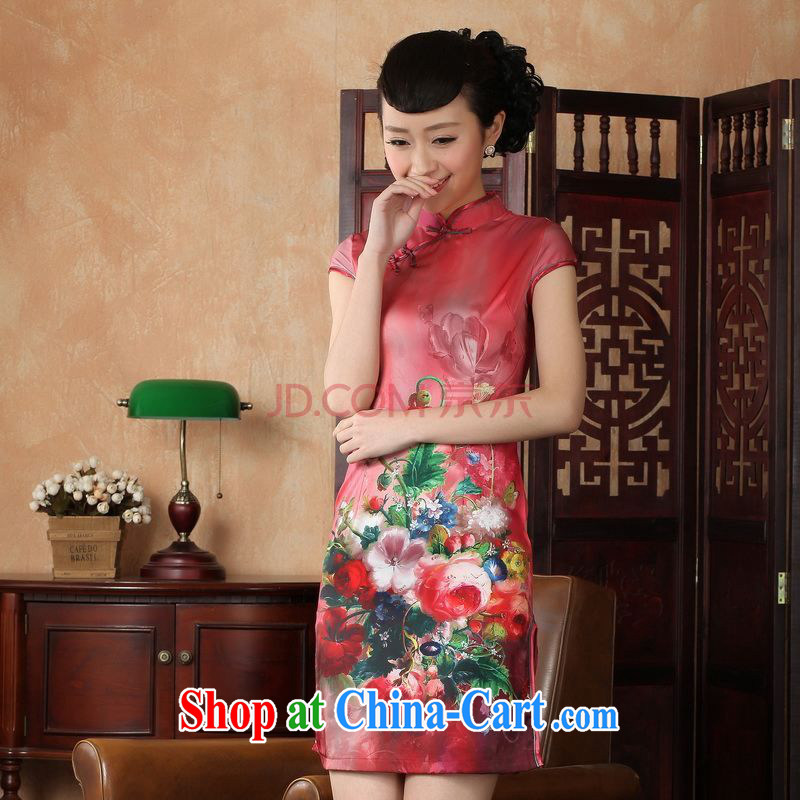 Nigeria, the cheongsam dress, Ms. Tang fitted dresses improved national wind antique stamp cheongsam dress dress D XXL 0230, Nigeria, and shopping on the Internet