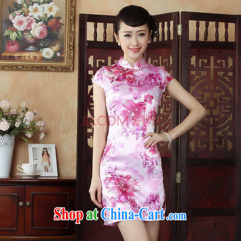 For Pont Sondé Ms. Diane cheongsam Chinese dresses improved summer dresses, for the hard-pressed stamp dress picture color XXL, Pont Sondé health Diane, shopping on the Internet