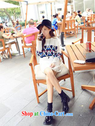 2015 new stylish girl with the Republika Srpska pattern stitching cuff long sweater dress #black XL pictures, price, brand platters! Elections are good character, the national distribution, so why buy now enjoy more preferential! Health