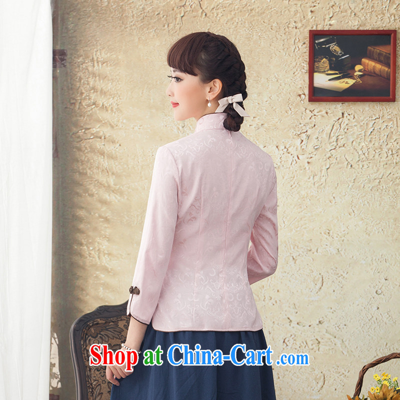 once and for all, without wind, high-end ethnic-Chinese Spring, Summer fashion improved cheongsam shirt long-sleeved retro purple 2 XL, fatally jealous once and for all, and, on-line shopping