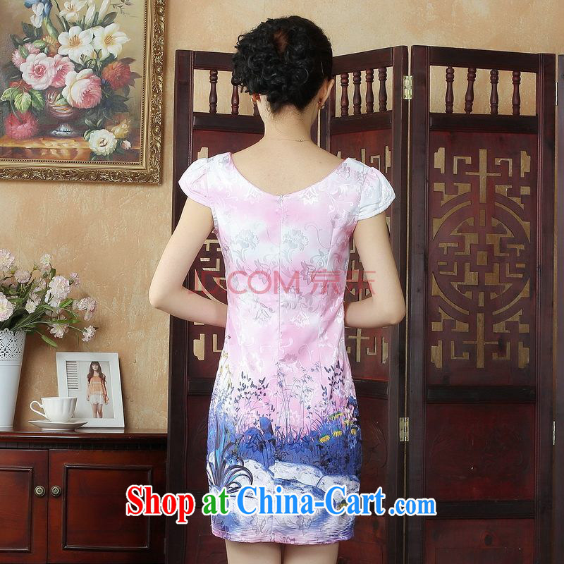For Pont Sondé Ms. Diane cheongsam Chinese dresses summer elegant refined embroidery cheongsam dress picture color XXL, Pont Sondé health Diane, shopping on the Internet