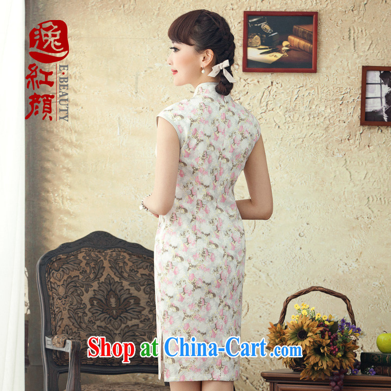 once and for all and fatally jealous chestnut flower stamp duty improved cotton cheongsam dress 2015 new stylish spring and summer retro cheongsam dress suit M, fatally jealous once and for all, and shopping on the Internet