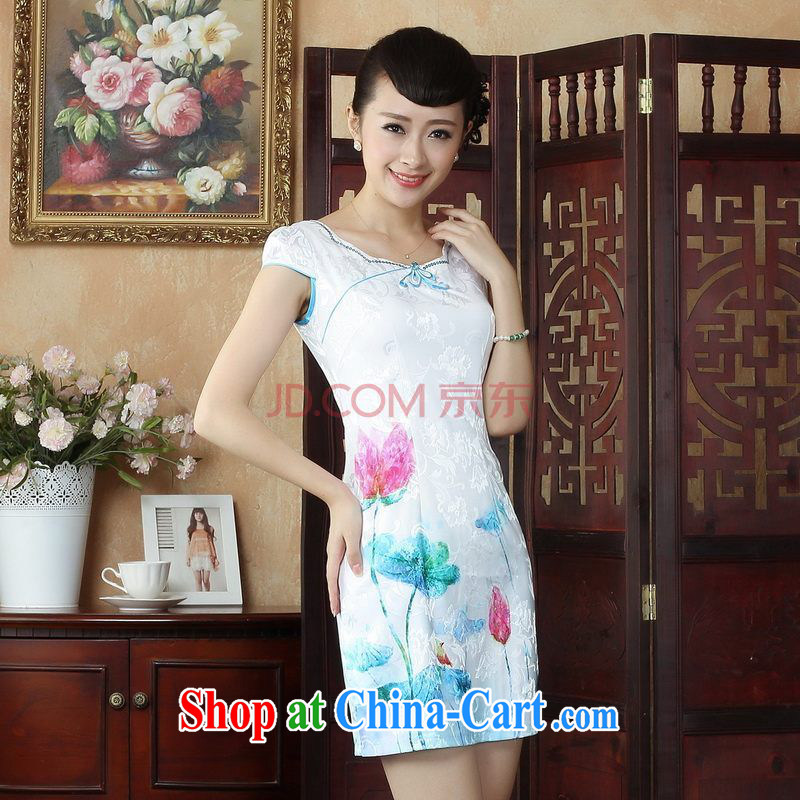 For Pont Sondé Diane summer antique Chinese Chinese cheongsam dress summer improved stylish dresses dress picture color XXL
