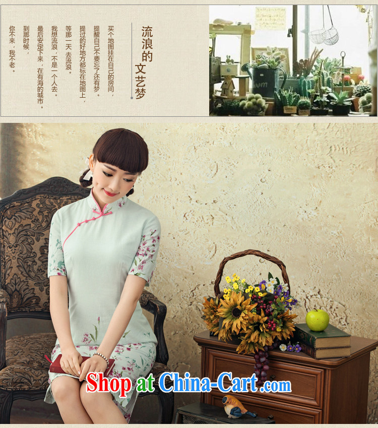 proverbial hero once and for all and occasional 2015 new stamp improved cotton the cheongsam short spring and summer retro dresses dresses white M pictures, price, brand platters! Elections are good character, the national distribution, so why buy now enjoy more preferential! Health