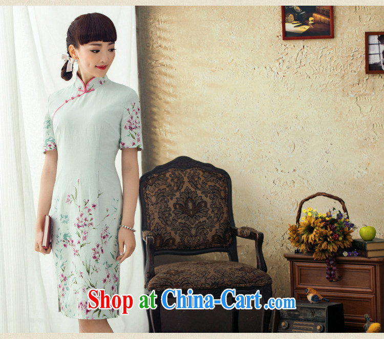 proverbial hero once and for all and occasional 2015 new stamp improved cotton the cheongsam short spring and summer retro dresses dresses white M pictures, price, brand platters! Elections are good character, the national distribution, so why buy now enjoy more preferential! Health