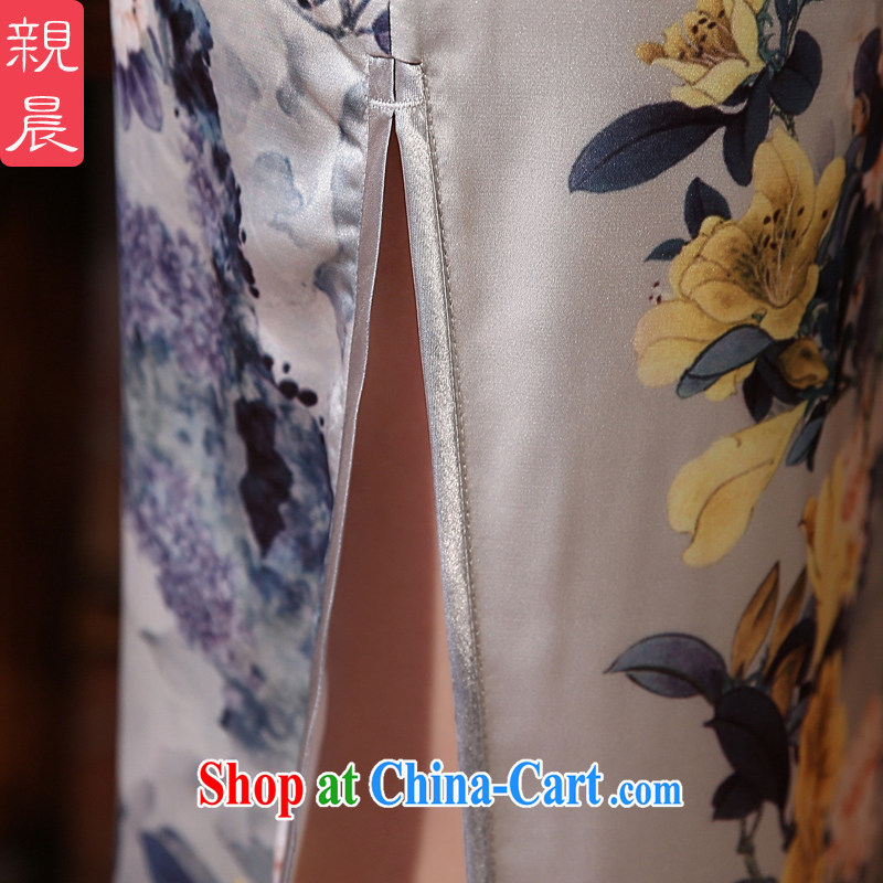pro-am 2015 new cheongsam dress (spring/summer with sepia, long, daily cheongsam dress improved stylish long 2XL - 10 days, pro-am, shopping on the Internet