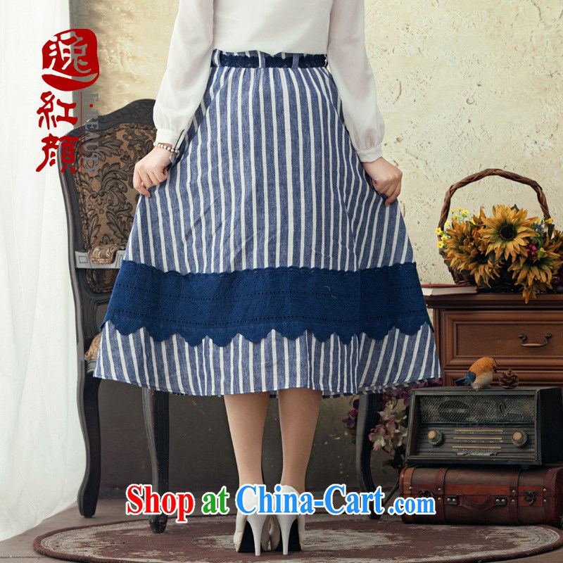 once and for all, fatally jealous laugh Ethnic Wind streaks cotton the body skirt spring and summer long skirt 2015 new retro art with skirt green XL, fatally jealous once and for all, and, on-line shopping