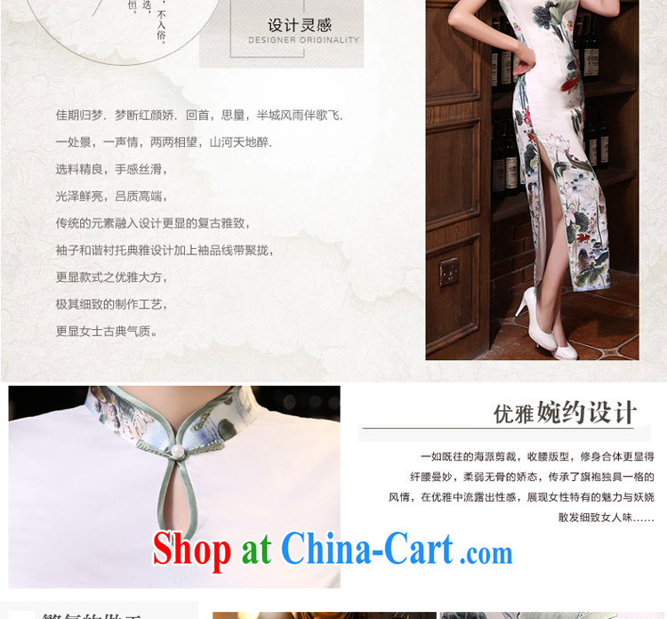 pro-am 2015 new daily cheongsam dress spring and summer beauty antique long cheongsam dress improved stylish white M pictures, price, brand platters! Elections are good character, the national distribution, so why buy now enjoy more preferential! Health
