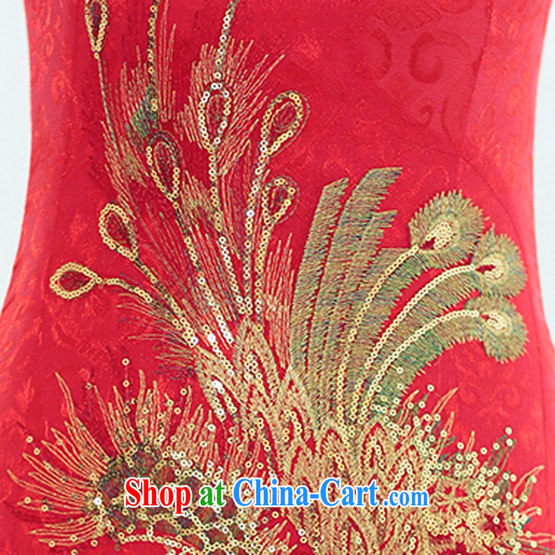 Los Angeles Summer 2015, dresses female Phoenix embroidery cheongsam dress improved stylish beauty dresses pink XXL, Los Angeles (ROLUZEE), shopping on the Internet