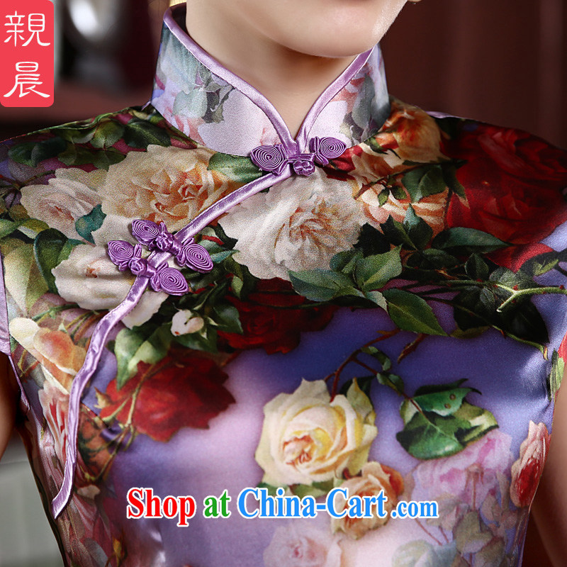 pro-am 2015 new upscale silk spring and summer women's clothing daily short sauna Silk Cheongsam dress improved stylish first floor, first the short 2 XL - 5 day, and the pro-am, shopping on the Internet