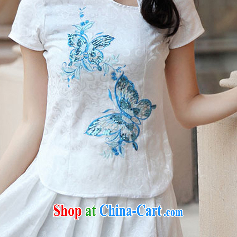And Catherine spring 2015 new stylish and elegant antique stamp fresh Chinese to Butterfly outfit Kit 6908 blue XL, Catherine, shopping on the Internet