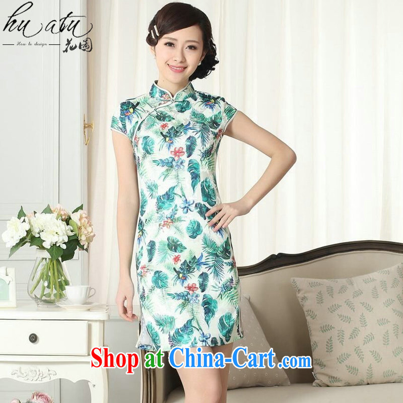 Take the lady stylish jacquard cotton cultivation short cheongsam dress summer new female Chinese improved version short cheongsam dress such as the color 2 XL, figure, and, shopping on the Internet